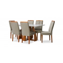 Celeste Dining Table And 6 Chairs Cedro/ Quartz