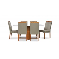 Celeste Dining Table And 6 Chairs Cedro/ Quartz