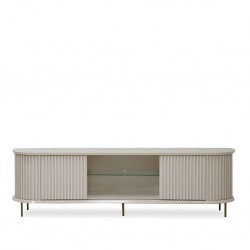 Atlas Low TV Cabinet With 2 Sliding Doors Off White