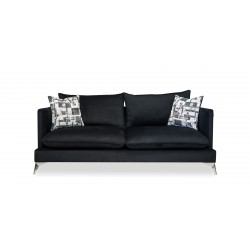 Zuri 3+2+Ottoman In Black Col Fabric