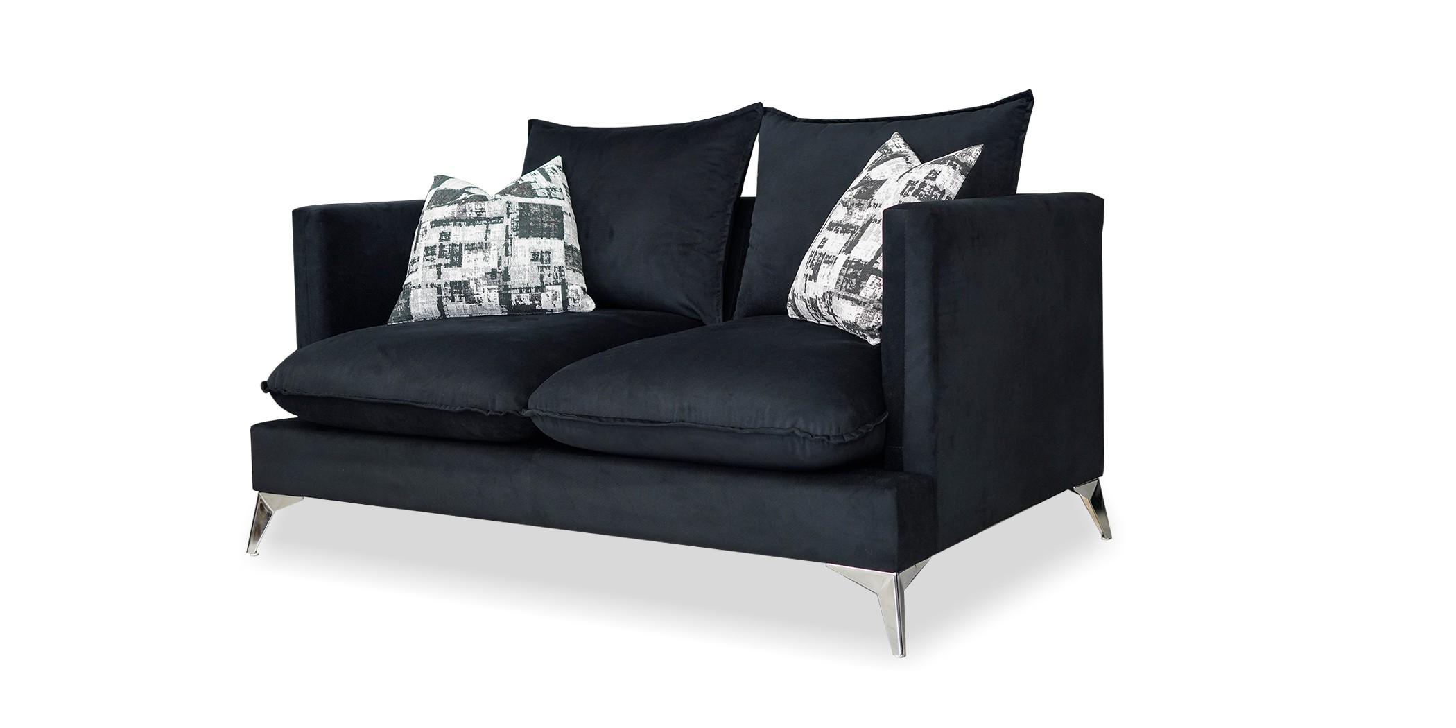 Zuri 3+2+Ottoman In Black Col Fabric