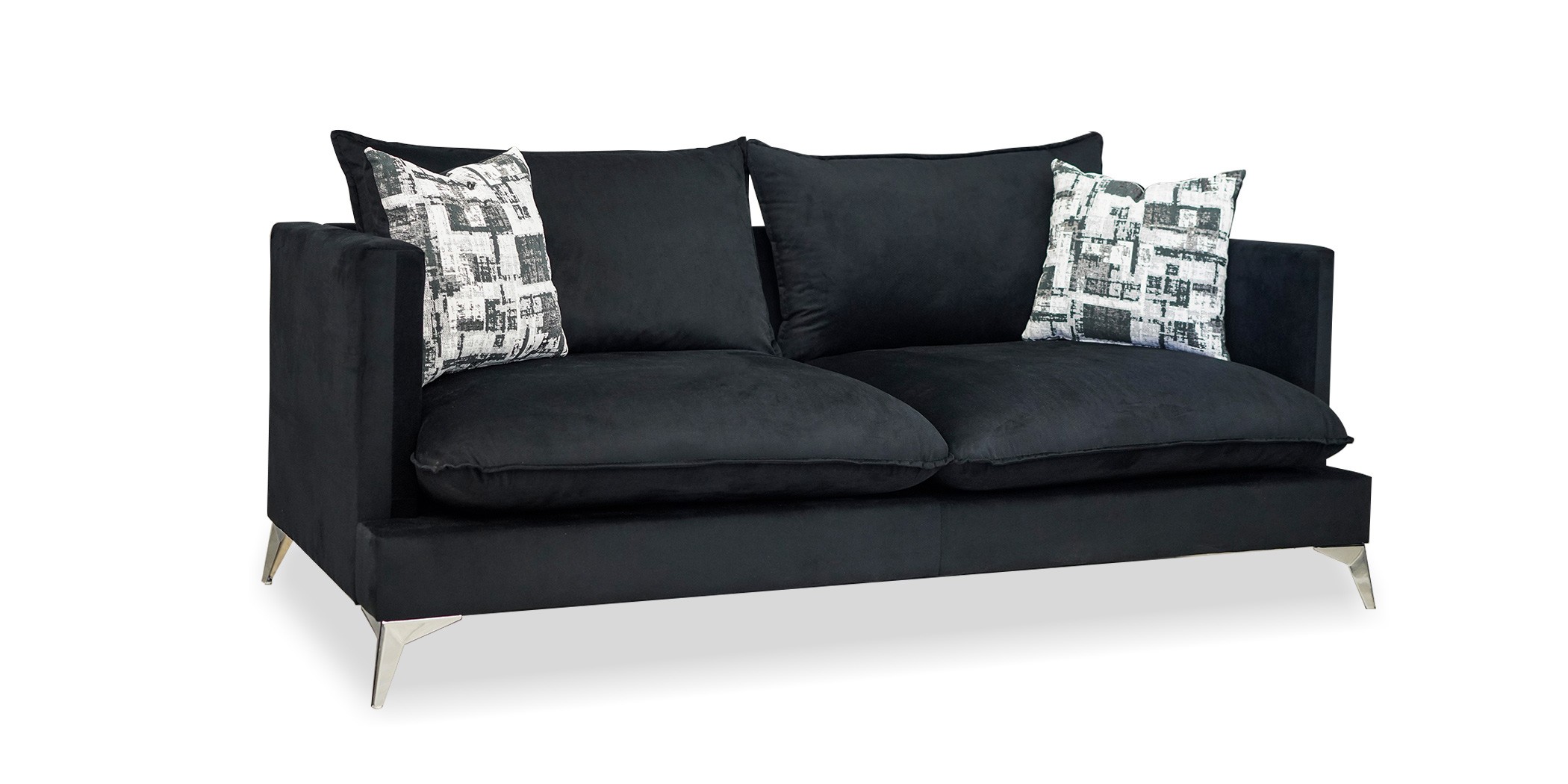 Zuri 3+2+Ottoman In Black Col Fabric