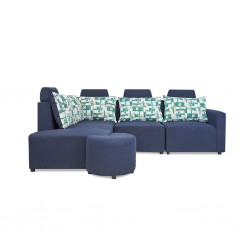 Angelo Corner LHF Chaise+RHF 3S+Ottoman Blue Col