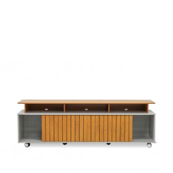 Olimpic Low TV Cabinet With Sliding Drs & Casters