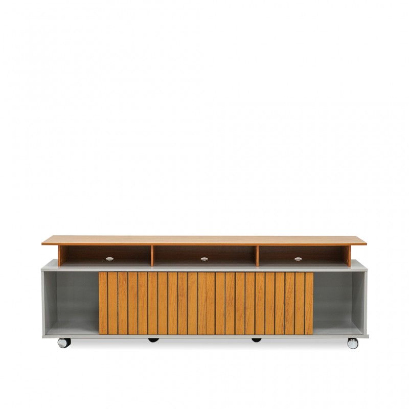 Olimpic Low TV Cabinet With Sliding Drs & Casters