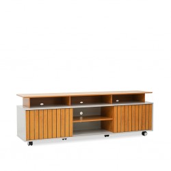 Olimpic Low TV Cabinet With Sliding Drs & Casters