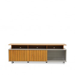 Olimpic Low TV Cabinet With Sliding Drs & Casters