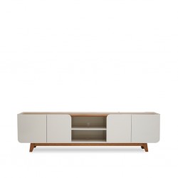 Nadine Low TV Cabinet With 4 Drs Off White/Freijo