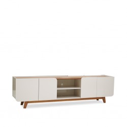 Nadine Low TV Cabinet With 4 Drs Off White/Freijo