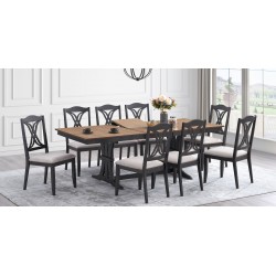 Jeswee Extendable Table and 8 Chairs Ash Brown