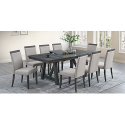 Ashzone Extendable Table and 10 Chairs Sky Grey