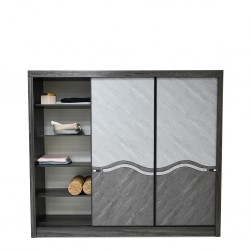 Willington Sliding Wardrobe In Plywood Black & Light Brown