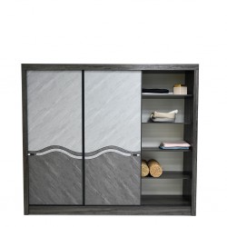 Willington Sliding Wardrobe In Plywood Black & Light Brown