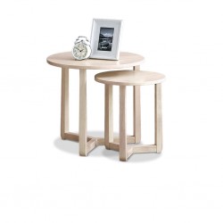 Elton Set of 2 Side Tables Cream Wash