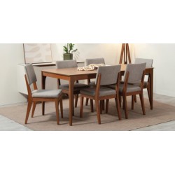 Ella Table and 6 Chairs Natural/Canella