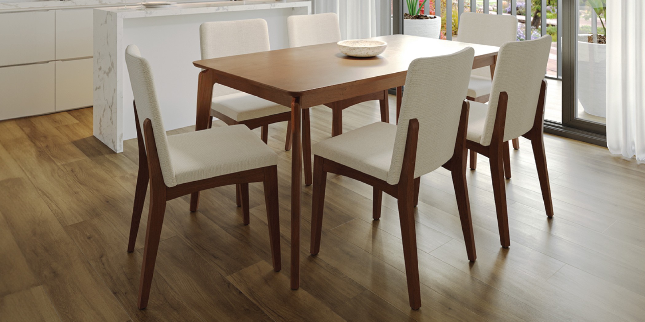 Lauren Table and 6 Chairs Canella/Natural