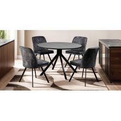 Ezra Round Table And 4 Chairs Grey