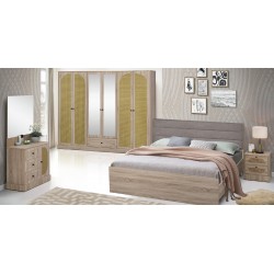 Heritage Rattan Bedroom Set 180x200 cm Sonoma Oak