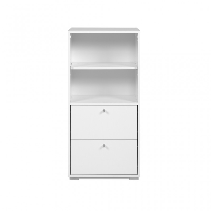 Fyn Shelving Unit 2 Tiers And 2 Drawers White