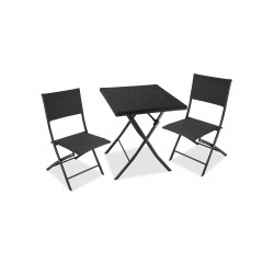 Panama Table And 2 Chairs Black