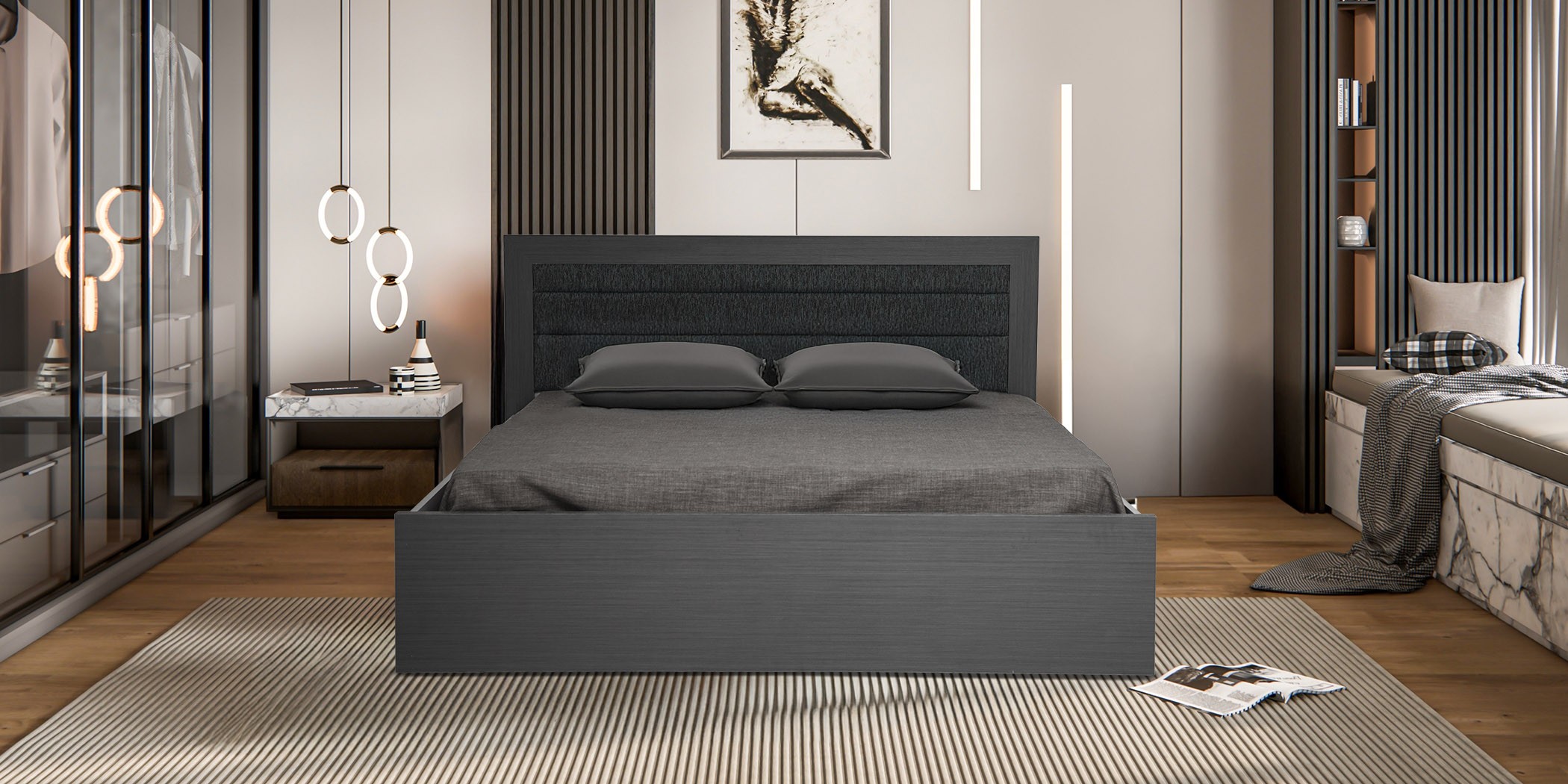 Elegancia Bed 180x200 cm Dark Shadow & Ash Shadow