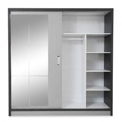 Elegancia Sliding Door Wardrobe Dark Shadow & Ash Shadow