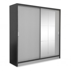 Elegancia Sliding Door Wardrobe Dark Shadow & Ash Shadow