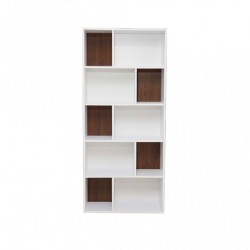 Arletta Bookshelf White & Walnut