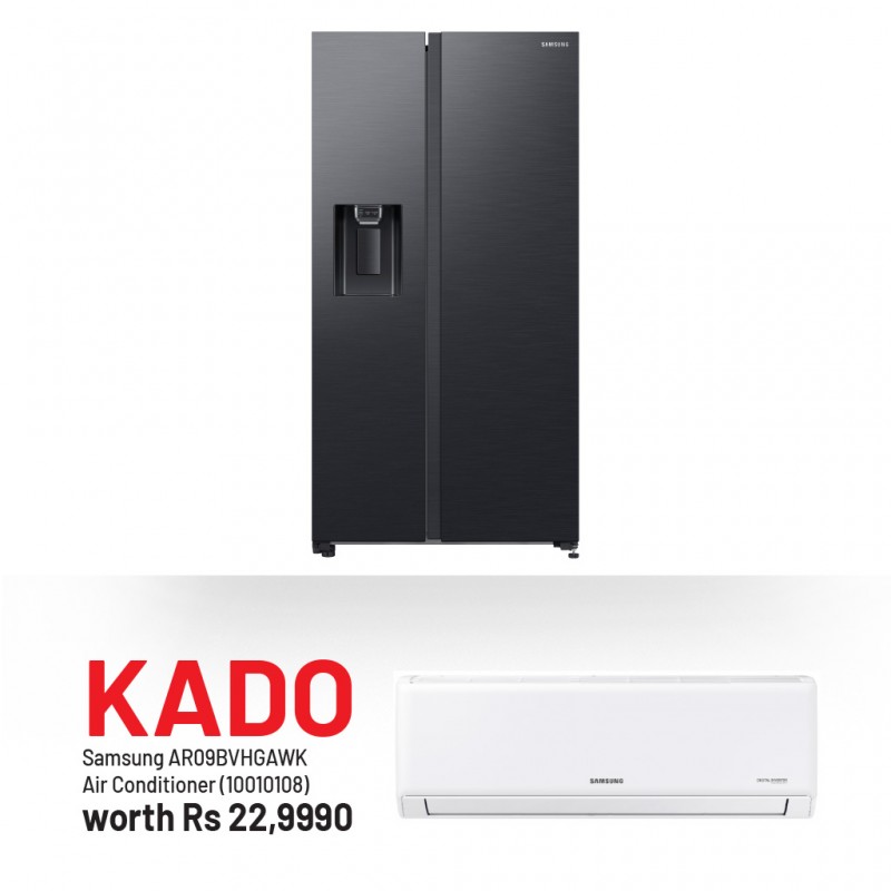 Samsung RS65DG5403B1 Refrigerator & Free Samsung AR09BVHGAWK Air Conditioner