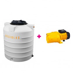 Resiglas 500 Lts Polychrome Water Tank White Snow & Ingco VPM7508 Peripheral Pump