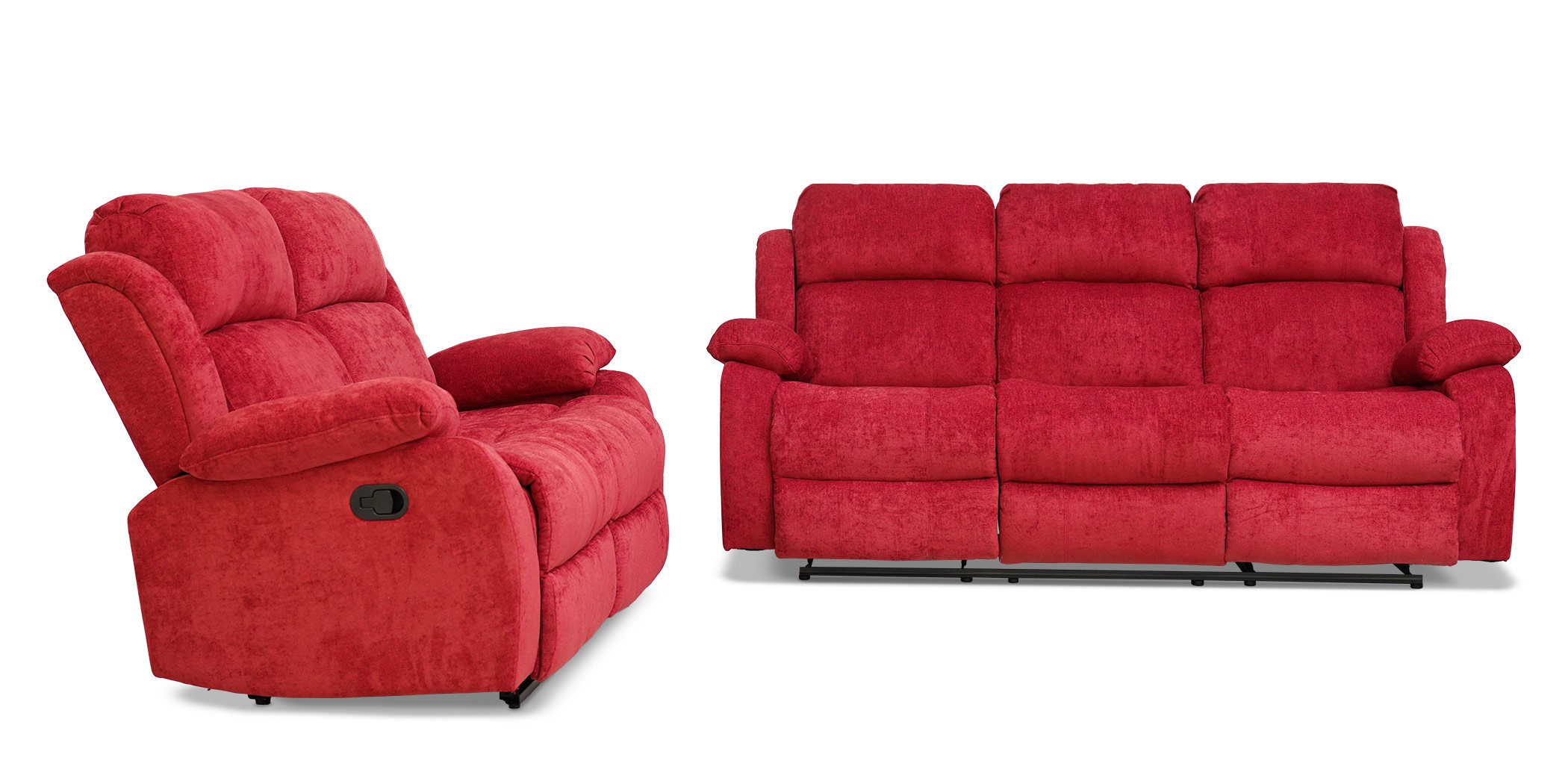 Sabella Recliner Sofa 3+2 Cranberry Col Fabric