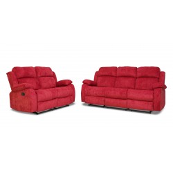 Sabella Recliner Sofa 3+2 Cranberry Col Fabric