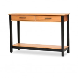 Madri Console 2 Drawers Roble/Black/Solid Wood