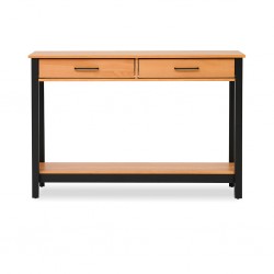 Madri Console 2 Drawers Roble/Black/Solid Wood