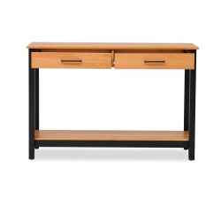 Madri Console 2 Drawers Roble/Black/Solid Wood