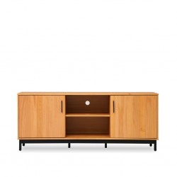 Madri Low TV Stand 2 Drawers Roble/Black/Solid Wood