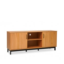 Madri Low TV Stand 2 Drawers Roble/Black/Solid Wood