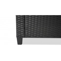 Fontana Corner With Table Black Rattan Dark