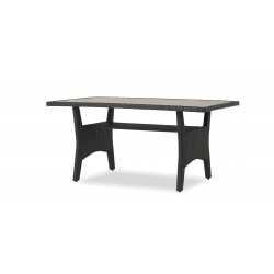 Fontana Corner With Table Black Rattan Dark