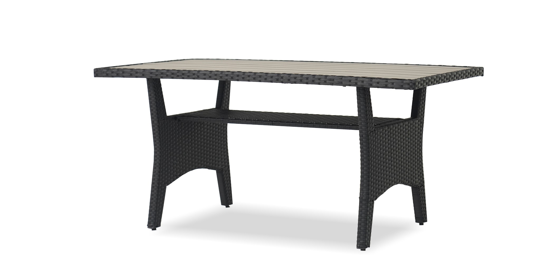 Fontana Corner With Table Black Rattan Dark