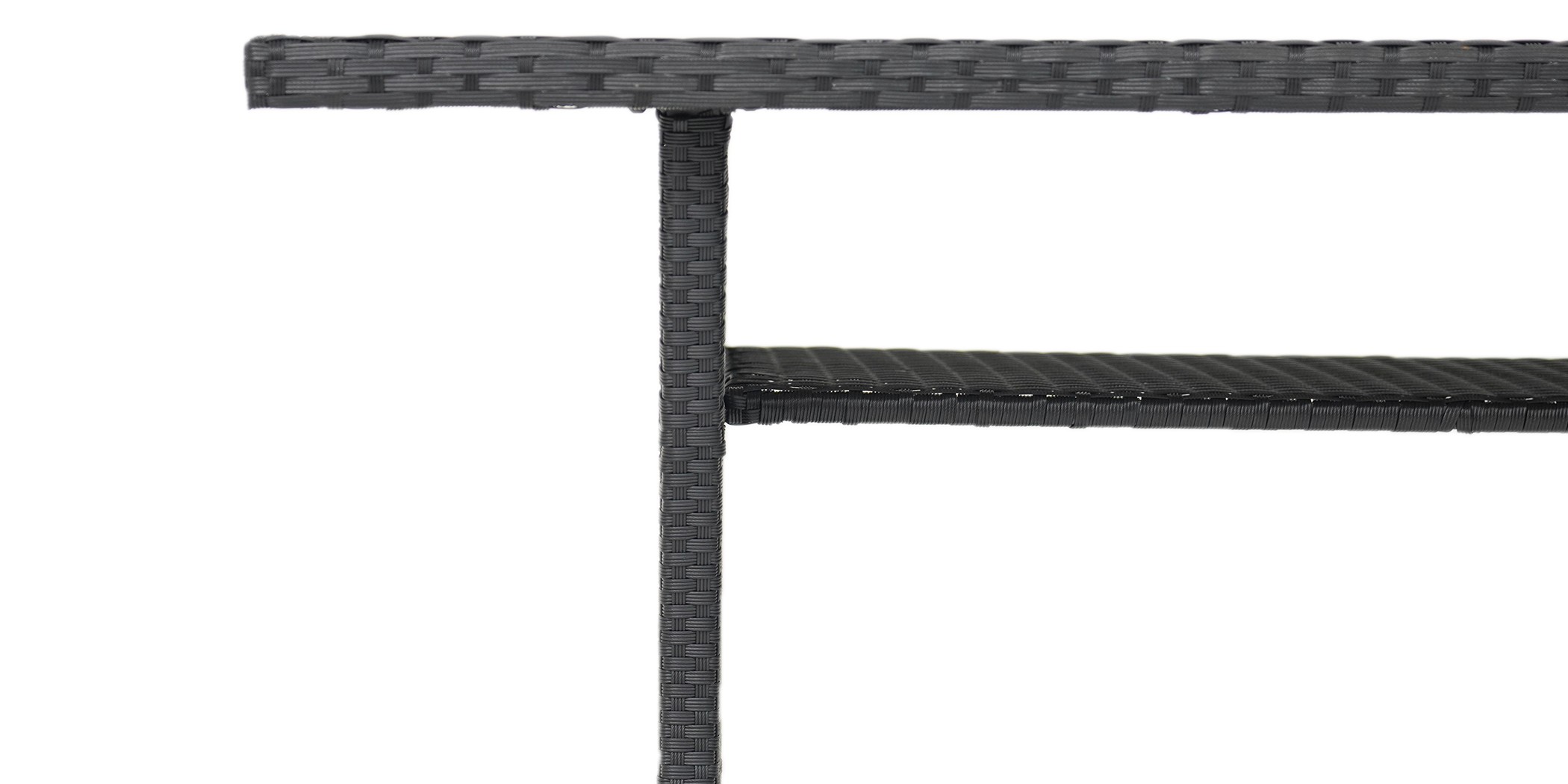 Fontana Corner With Table Black Rattan Dark