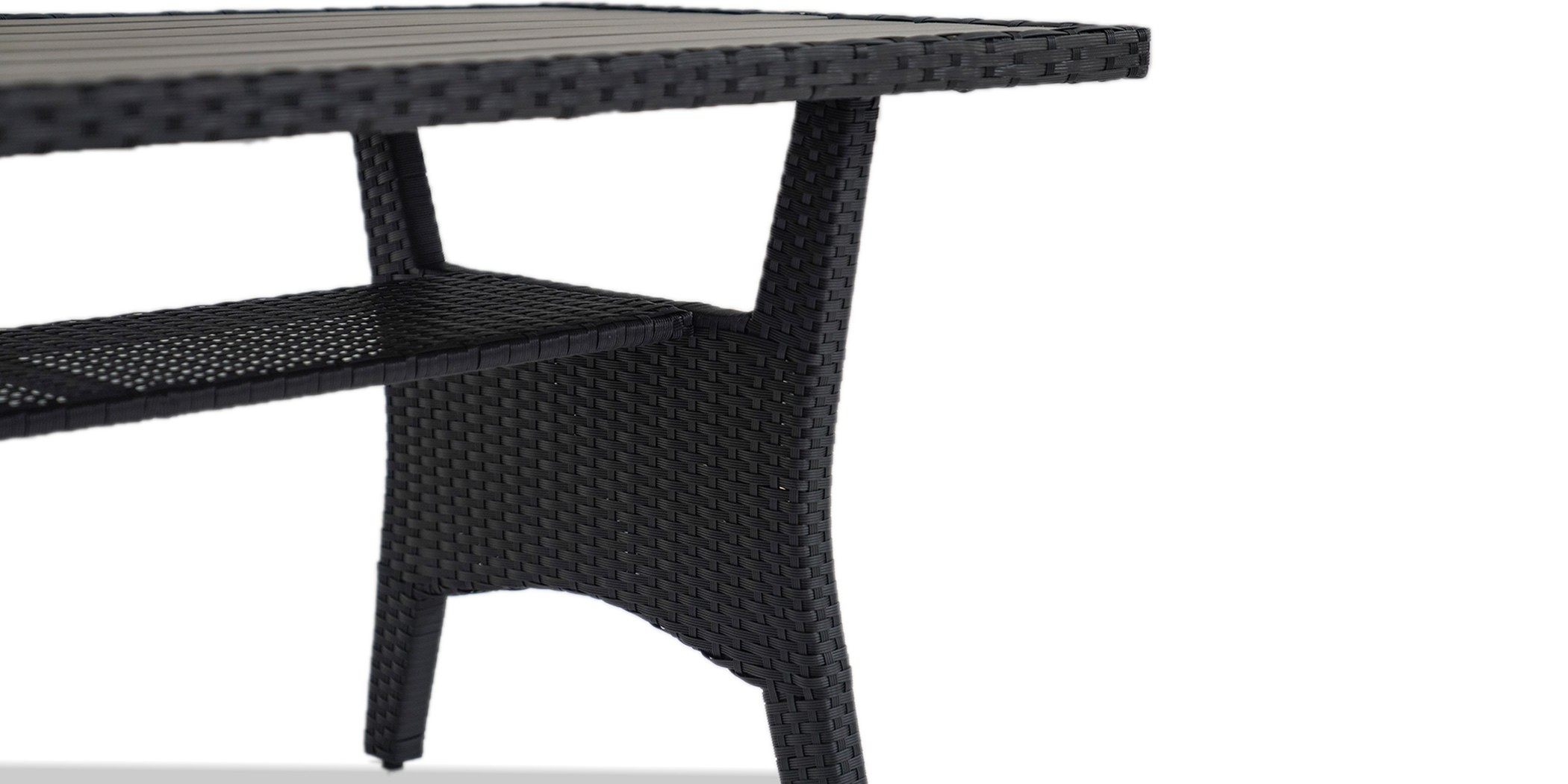 Fontana Corner With Table Black Rattan Dark