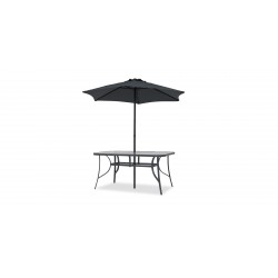 Doha Table & 6 Chairs With Umbrella Grey