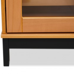 Madri Cupboard 2 Doors Roble/Black/Solid Wood