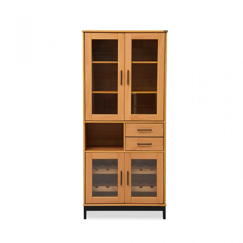 Madri Cupboard 4 Doors And 2 Drawers Roble/Black/Solid Wood