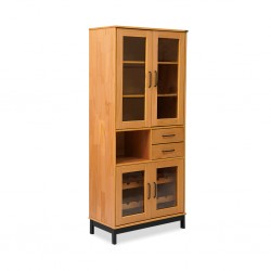 Madri Cupboard 4 Doors And 2 Drawers Roble/Black/Solid Wood