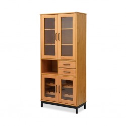 Madri Cupboard 4 Doors And 2 Drawers Roble/Black/Solid Wood