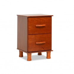 Bronze Night Table 2 Drawers Imbuia Solid Wood