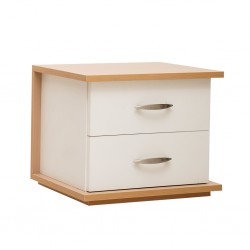 Capella Night Table White & Oak