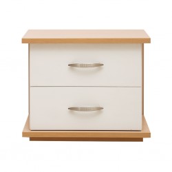 Capella Night Table White & Oak